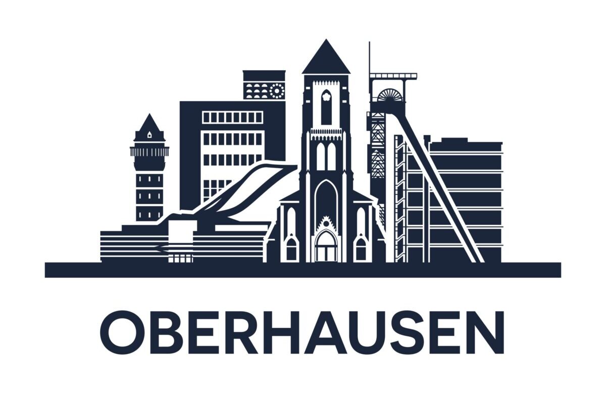 Oberhausen City Skyline. Germany, Ruhr Area. Solid color.